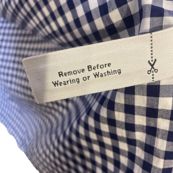 J Crew | NWOT Men’s Ludlow Navy White Gingham Long Sleeve Button Down Size XL - Picture 9 of 9